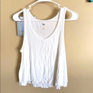 SO cropped white tank top, size M.